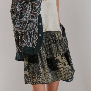 NWT UO Michelle high waisted patchwork skirt XL